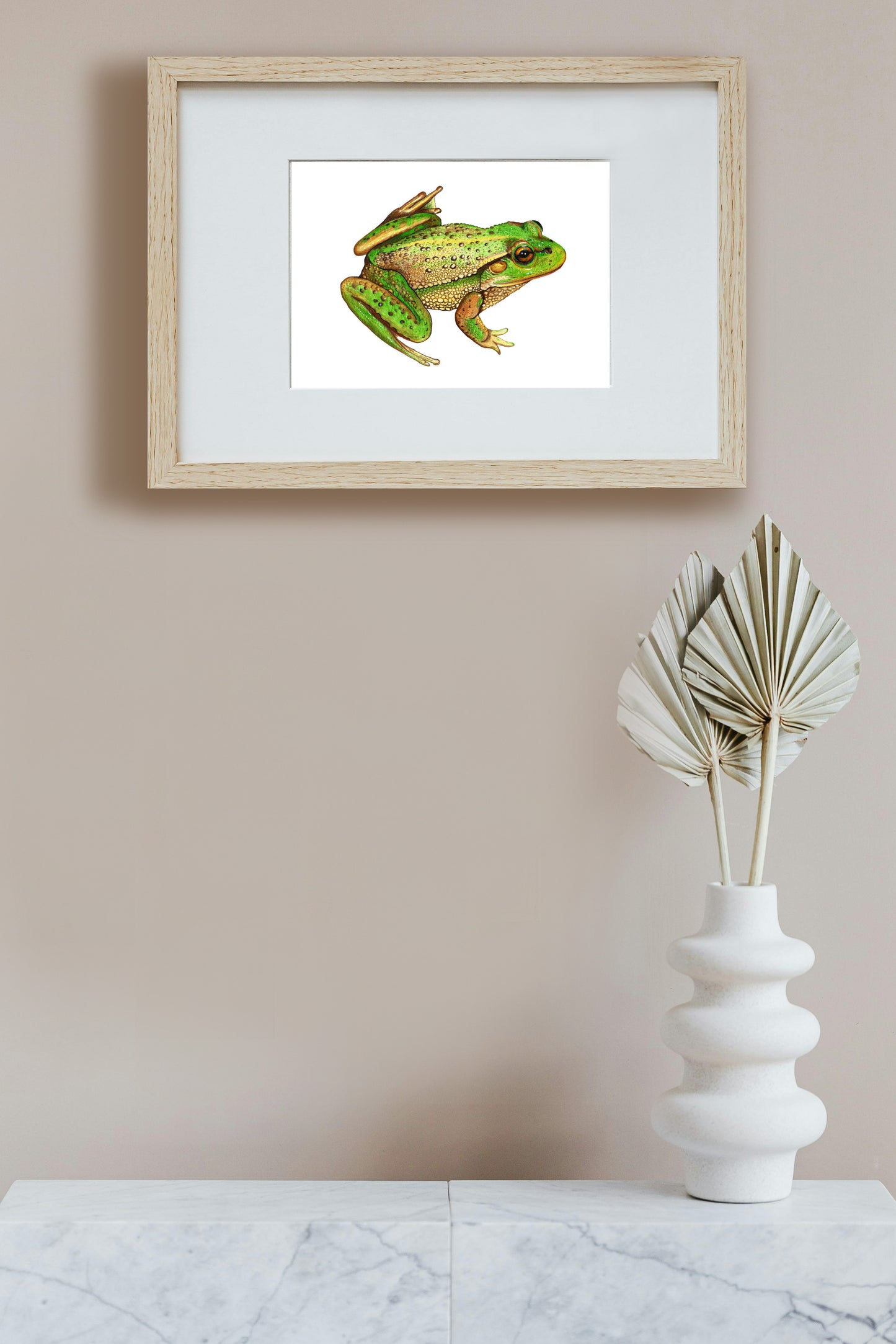 Golden Bell Frog in Colour Pencil, Art Print