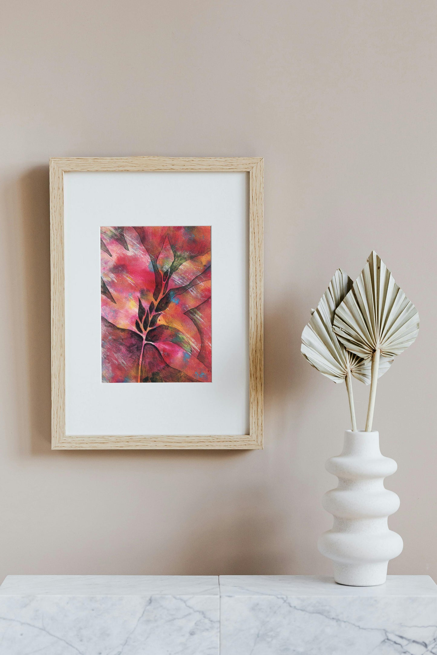 Gum Leaf in Ink and Watercolour, Art Print