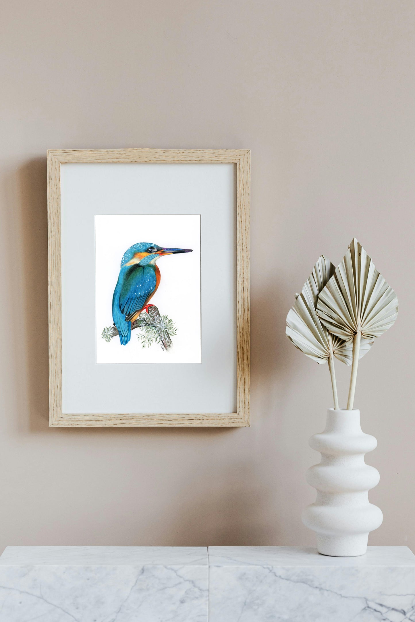 Sacred Kotare 3 in Colour Pencil, Art Print